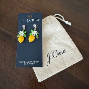 J.Crew Lemon Earrings with Floral Detail